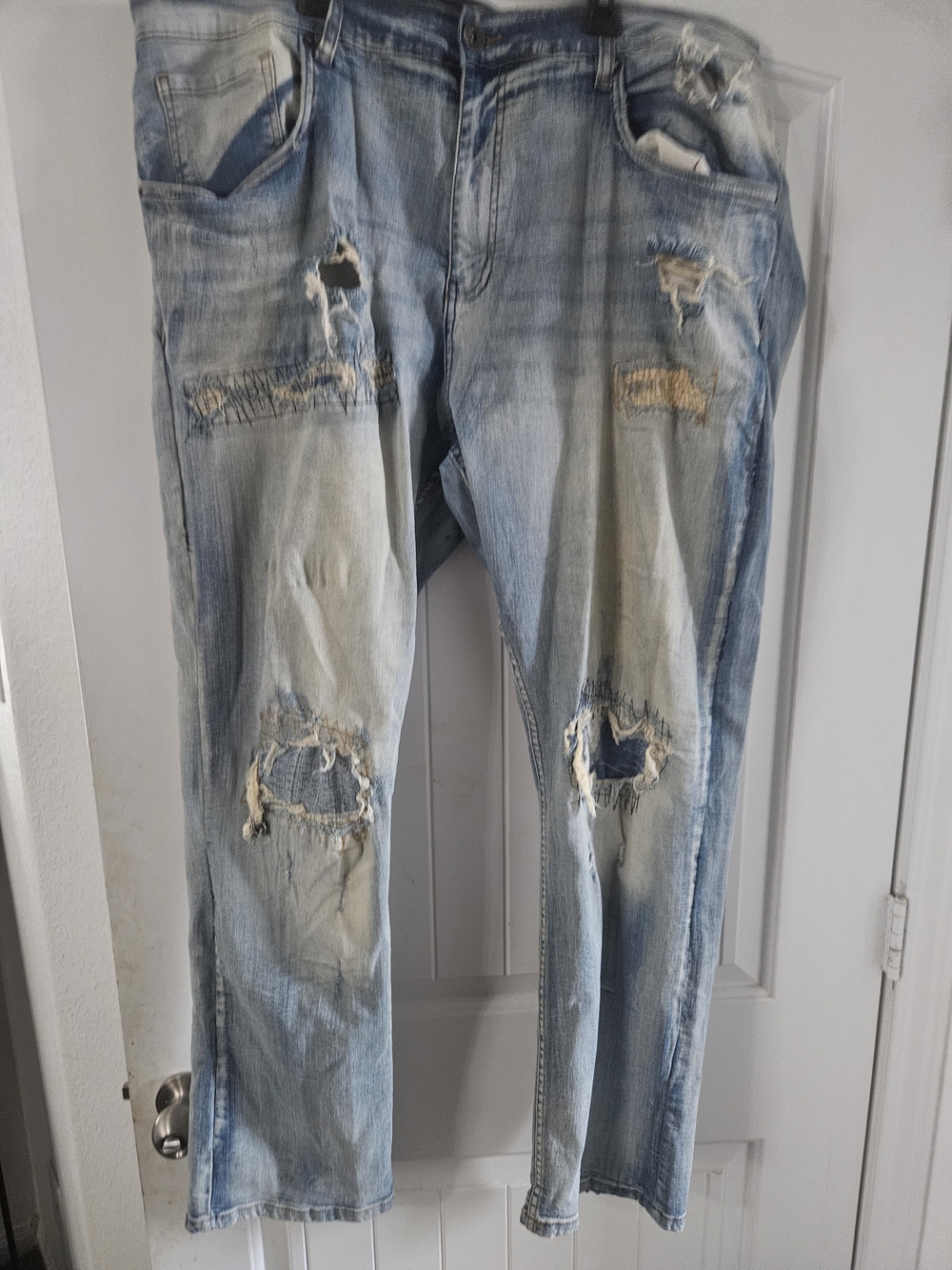 AHP Distressed Light Blue Straight Jeans